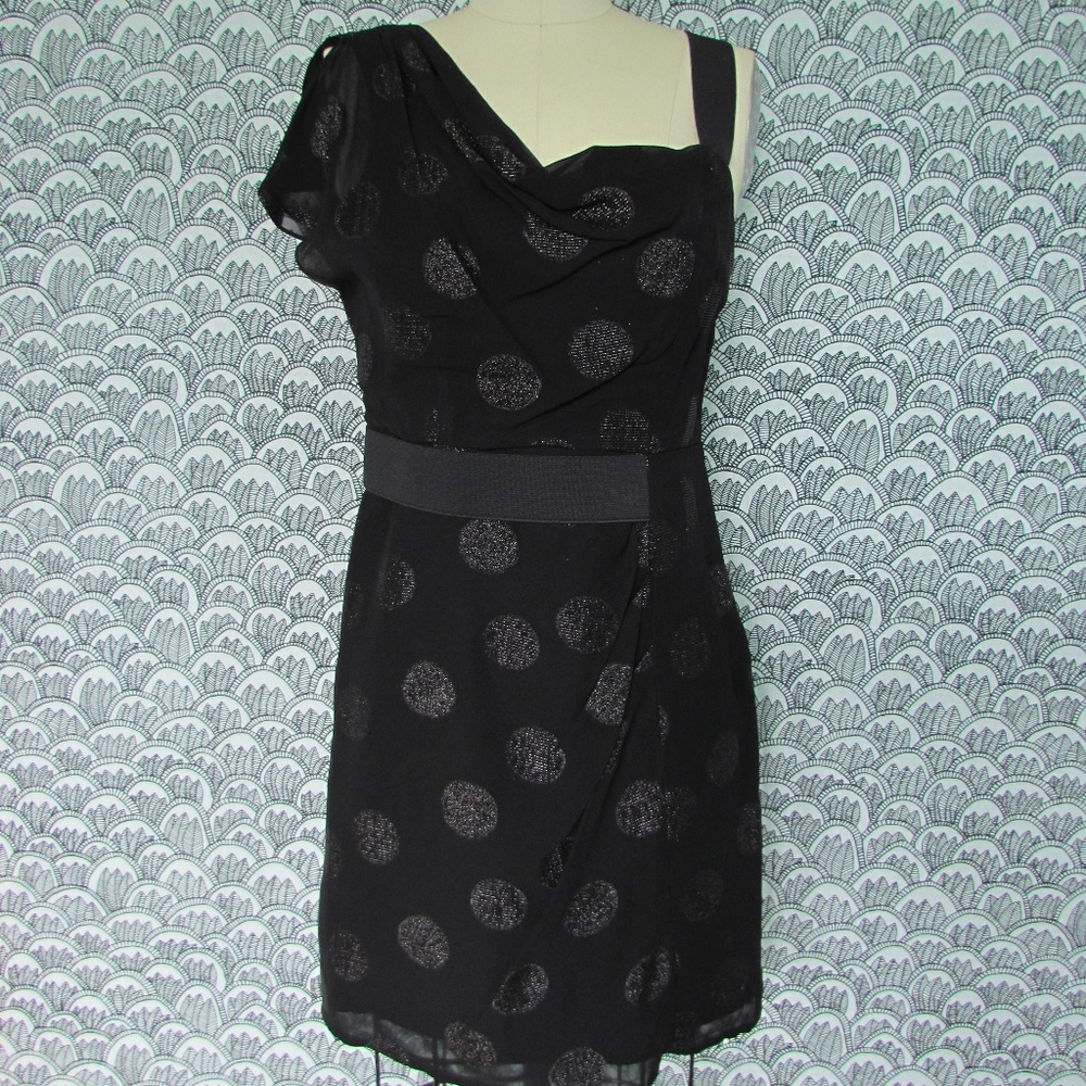 NANETTE LEPORE Metallic Polka Dot Party Dress